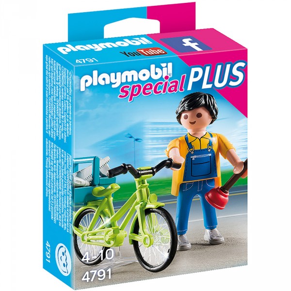 Playmobil 4791 : Spécial Plus : Bricoleur avec matériel et vélo - Playmobil-4791