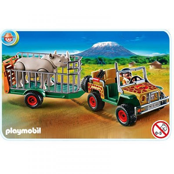 Playmobil 4832 : Véhicule de safari avec rhinocéros - Playmobil-4832