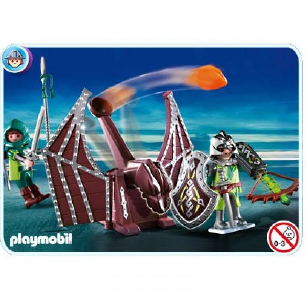 Playmobil 4840 : Chevaliers Dragons Verts et catapulte - Playmobil-4840