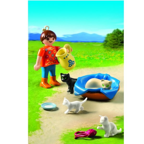 Playmobil 5126 : Famille de chats et enfant - Playmobil-5126