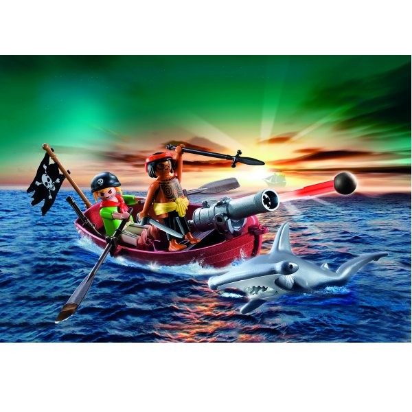 Playmobil 5137 : Barque des pirates avec requin-marteau - Playmobil-5137