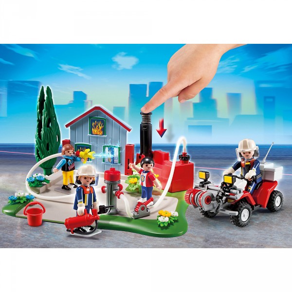 Playmobil 5169 : Compact Set anniversaire : Brigade de pompiers avec quad - Playmobil-5169