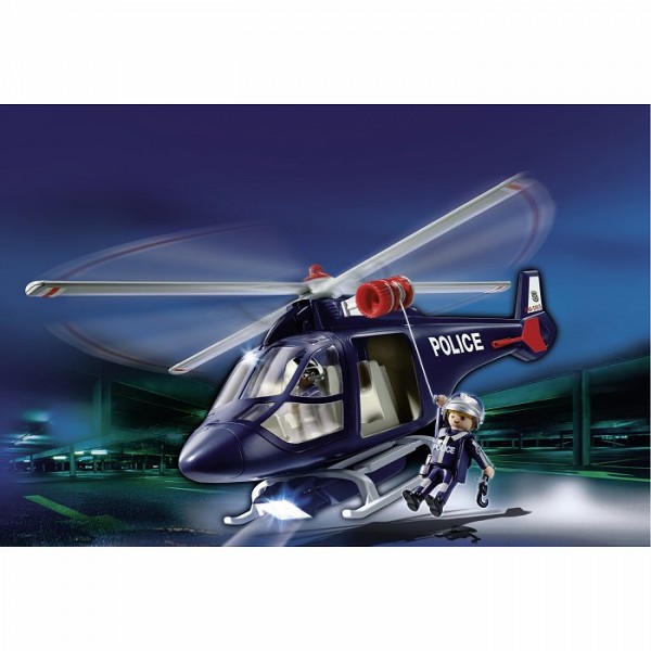 Playmobil 5183 - Hélicoptère de police avec projecteur - Playmobil-5183