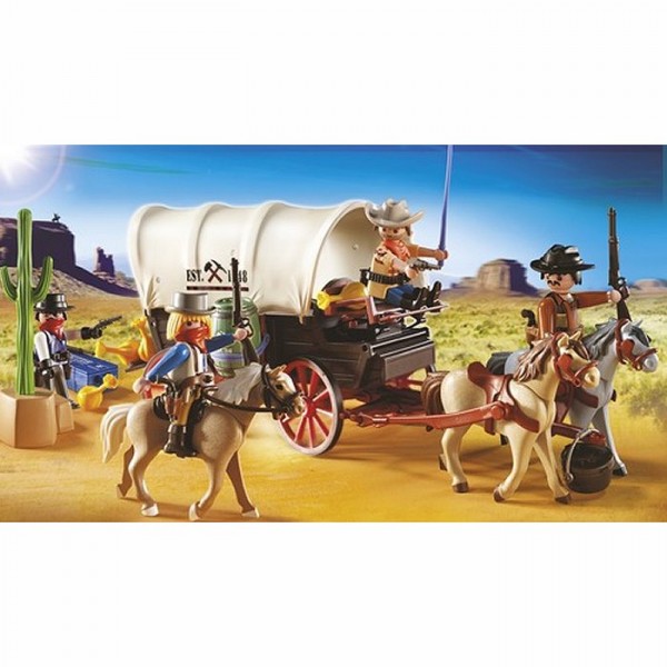 Playmobil 5248 : Chariot avec cow-boys et bandits - Playmobil-5248