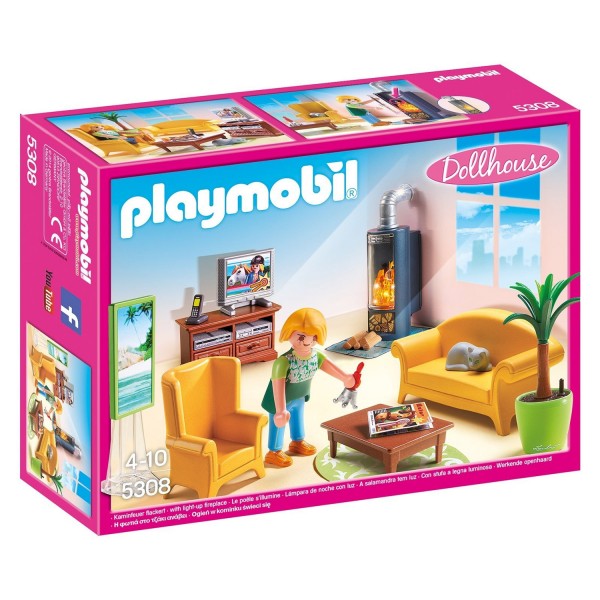 Playmobil 5308 : Dollhouse : Salon avec poêle à bois - Playmobil-5308