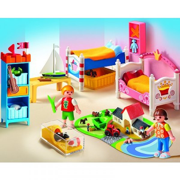 Playmobil 5333 : Chambre des enfants avec lits décorés et jouets - Playmobil-5333