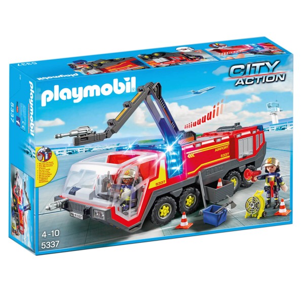 Playmobil 5337 : Pompiers avec véhicule aéroportuaire - Playmobil-5337