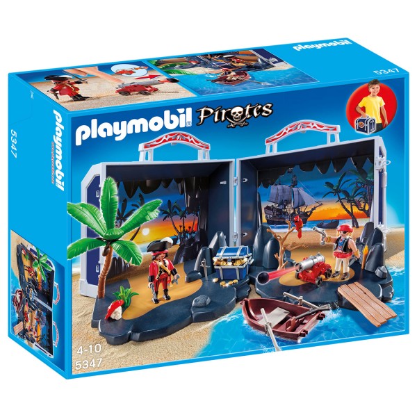 Playmobil 5347 : Ile au trésor des pirates transportable - Playmobil-5347