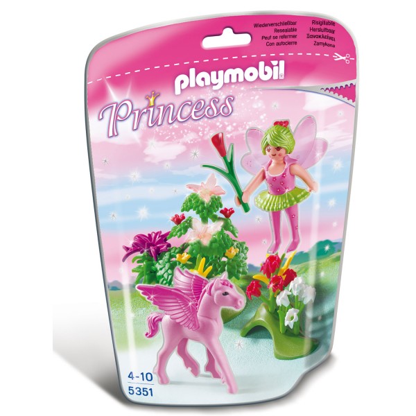 Playmobil 5351 : Fée printemps avec poulain ailé rose - Playmobil-5351