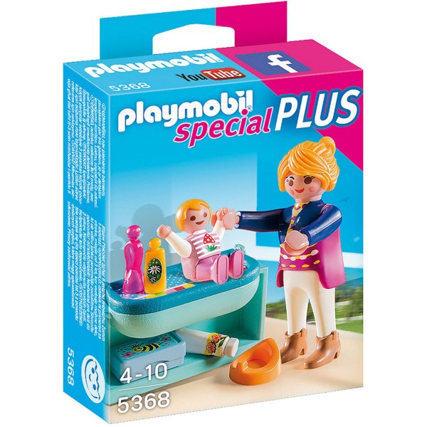 Playmobil 5368 : Spécial Plus : Maman avec bébé et table à langer - Playmobil-5368