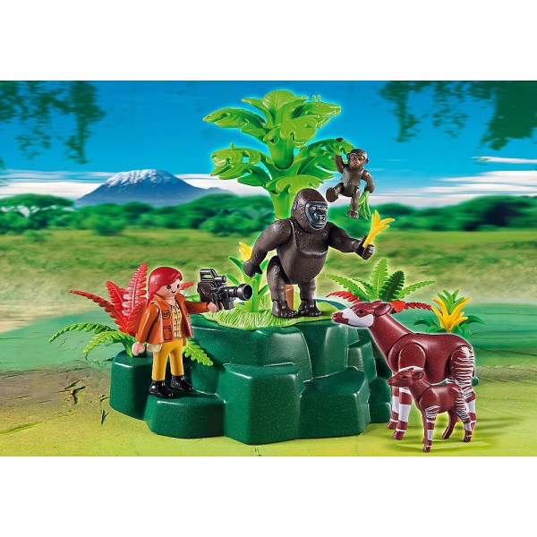 Playmobil 5415 : Gorilles et okapis avec végétation - Playmobil-5415