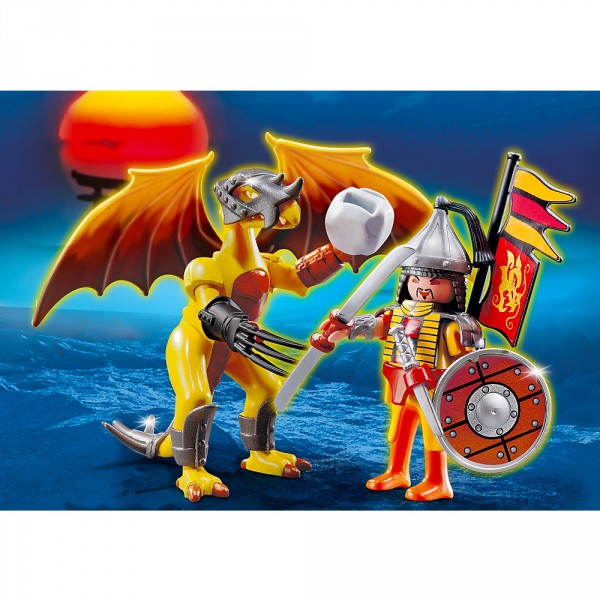 Playmobil 5462 : Dragon de pierre avec guerrier - Playmobil-5462