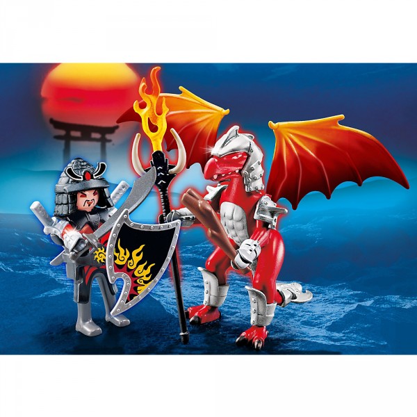 Playmobil 5463 : Dragon de feu avec samouraï - Playmobil-5463