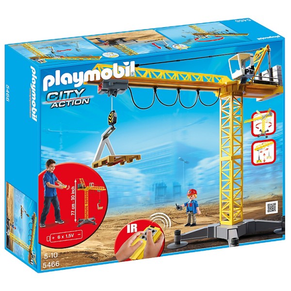Playmobil 5466 : Grande grue de chantier commandée par infrarouge - Playmobil-5466
