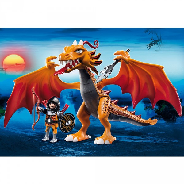 Playmobil 5483 : Dragon d'Or avec soldat - Playmobil-5483