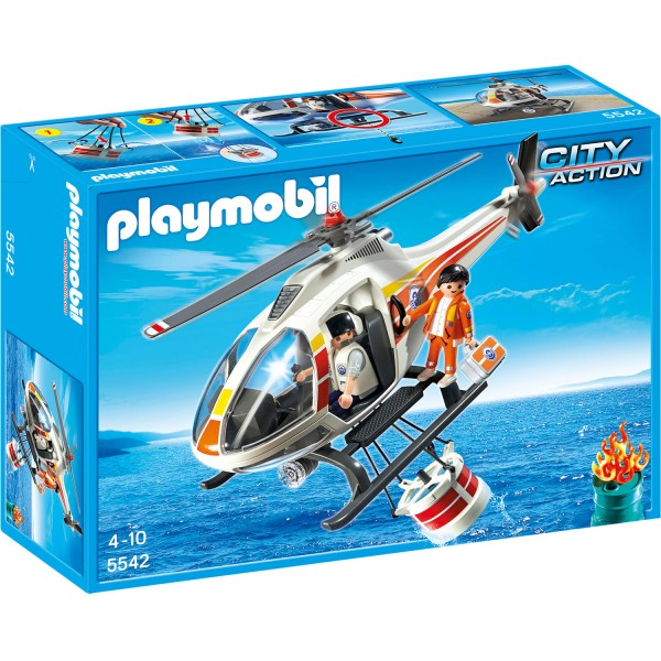 Playmobil 5542 : Hélicoptère bombardier d'eau - Playmobil-5542