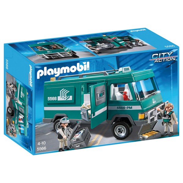 Playmobil 5566 : Convoyeurs de fonds avec véhicule blindé - Playmobil-5566