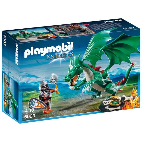 Playmobil 6003 : Chevalier avec grand dragon vert - Playmobil-6003