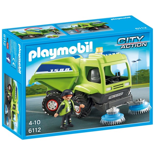 Playmobil 6112 : City Action : Agent avec balayeuse de voirie - Playmobil-6112