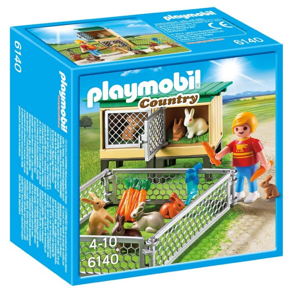 Playmobil 6140 : Country : Enfant avec enclos à lapins et clapier - Playmobil-6140