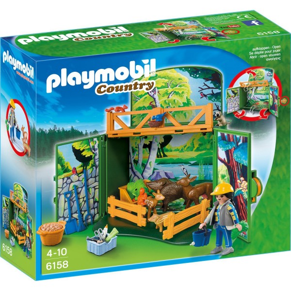 Playmobil 6158 : Country : Coffre Enclos des animaux de la forêt - Playmobil-6158
