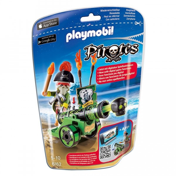 Playmobil 6162 : Pirates : Capitaine pirate avec canon vert - Playmobil-6162