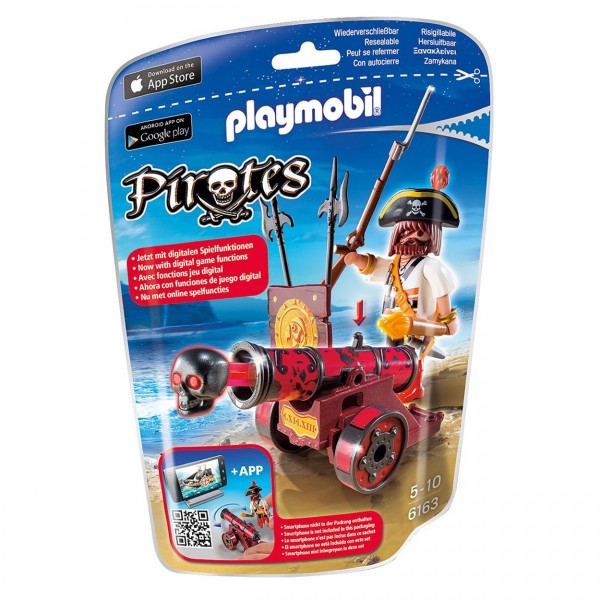 Playmobil 6163 : Pirates : Pirate avec canon rouge - Playmobil-6163