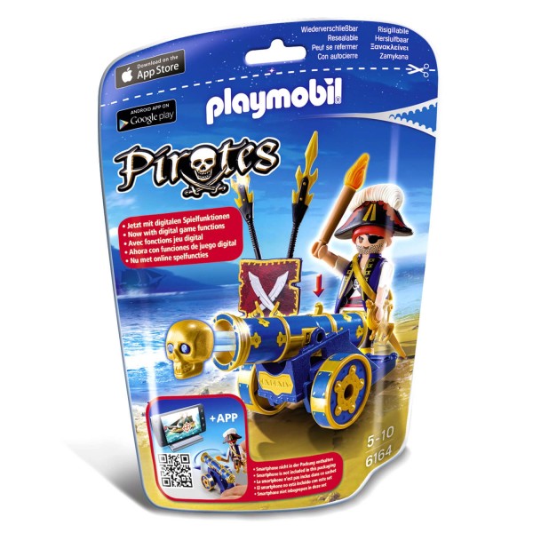 Playmobil 6164 : Pirates : Flibustier avec canon noir - Playmobil-6164