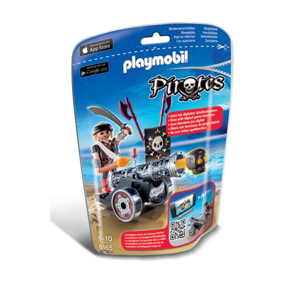 Playmobil 6165 : Pirates : Flibustier avec canon noir - Playmobil-6165