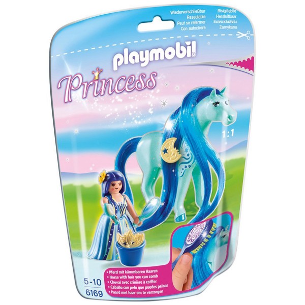 Playmobil 6169 : Princess : Princesse Bleuet avec cheval à coiffer - Playmobil-6169