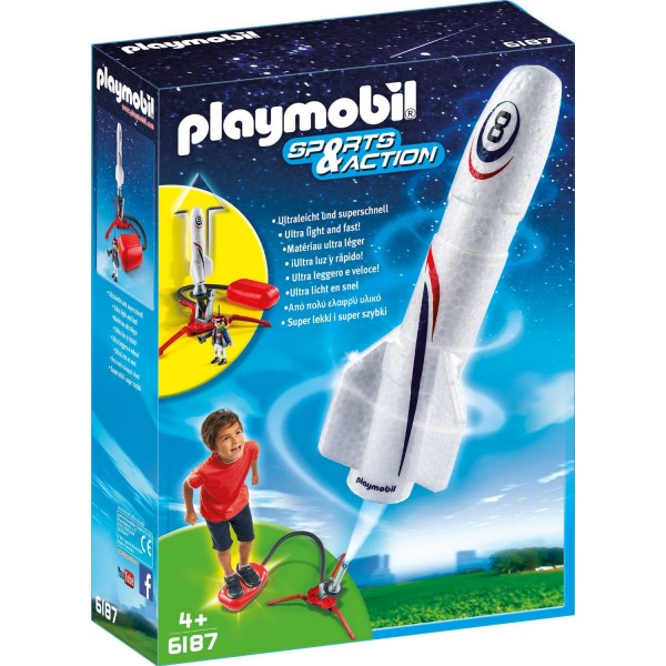 Playmobil 6187 : Sports & Action : Fusée avec plateforme de lancement - Playmobil-6187