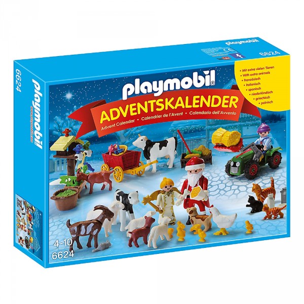 Playmobil 6624 Christmas : Calendrier de l'Avent 'Père Noël à la ferme' - Playmobil-6624