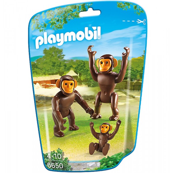 Playmobil 6650 - City Life : Couple de chimpanzés avec bébé - Playmobil-6650