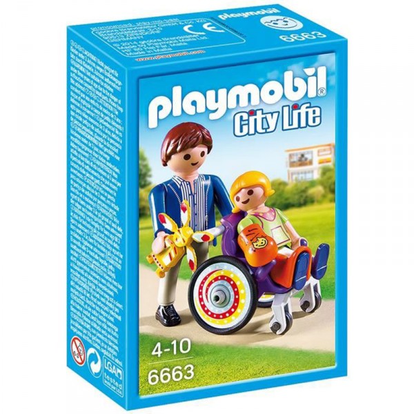 Playmobil 6663 - City Life : Enfant avec fauteuil roulant et papa - Playmobil-6663