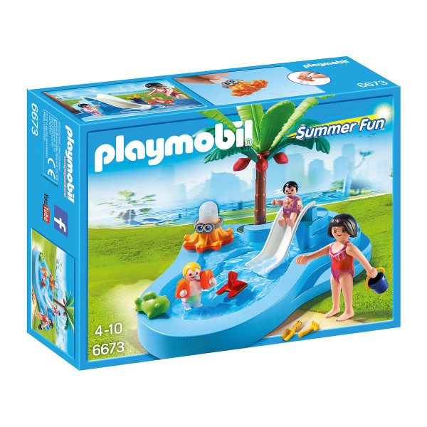 Playmobil 6673 : Summer Fun : Bassin pour bébés et mini-toboggan - Playmobil-6673