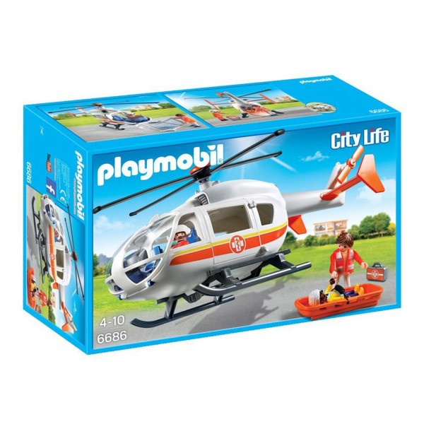 Playmobil 6686 : City Life : Hélicoptère médical - Playmobil-6686