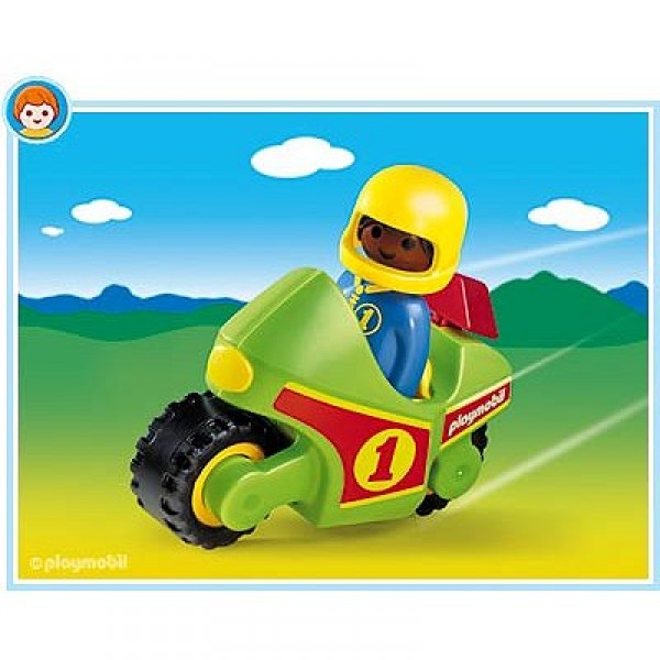 Playmobil 6719 : Enfant et moto de course - Playmobil-6719