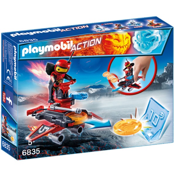 Playmobil 6835 : Les robots et les androïdes : Androïde de feu avec lance-disques - Playmobil-6835