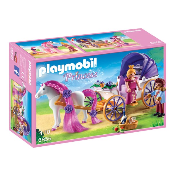 Playmobil 6856 Princess : Calèche royale avec cheval à coiffer - Playmobil-6856