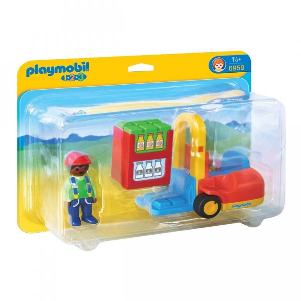 Playmobil 6959 : 1.2.3 : Chariot élévateur - Playmobil-6959