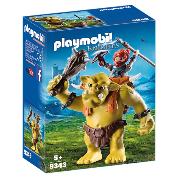 Playmobil 9343 Knights : Troll géant et soldat nain - Playmobil-9343