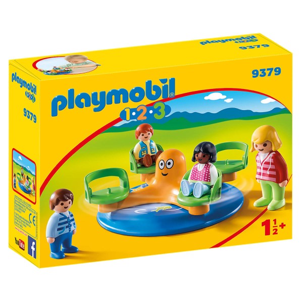 Playmobil 9379 1.2.3. : Enfants et manège - Playmobil-9379