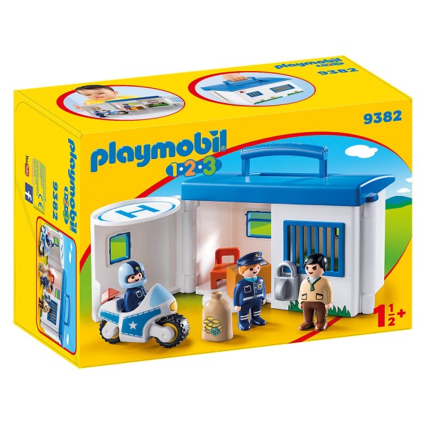Playmobil 9382 1.2.3. : Commissariat de police transportable - Playmobil-9382