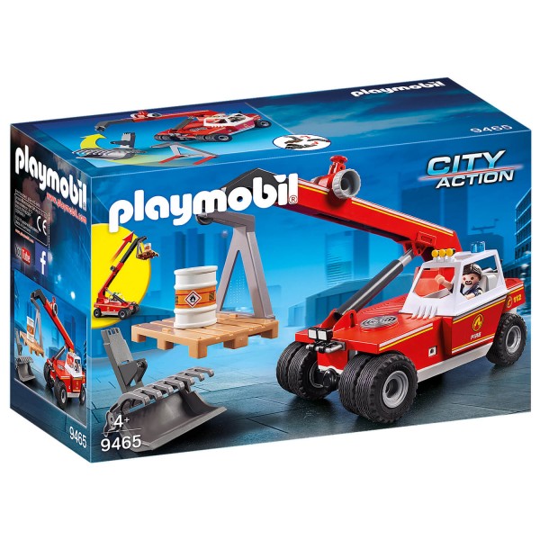 Playmobil 9465 City Action : Pompier avec véhicule et bras téléscopique - Playmobil-9465