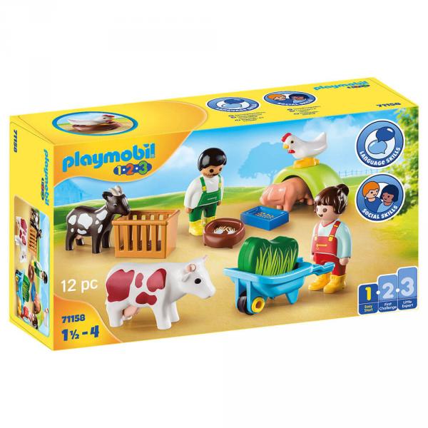 Playmobil 71158 1.2.3 : Animaux de la ferme - Playmobil-71158