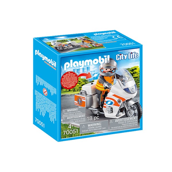 Playmobil 70051 CityLife : Urgentiste et moto - Playmobil-70051