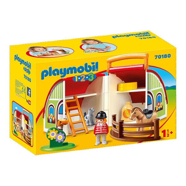 Playmobil 70180 1.2.3 : Centre équestre transportable - Playmobil-70180