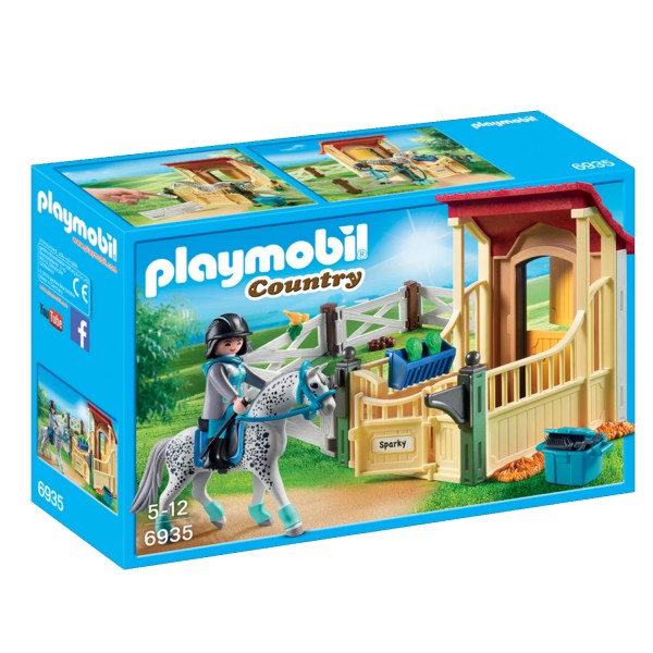Playmobil 6935 Country : Box avec cavalière et cheval AAppaloosa - Playmobil-6935