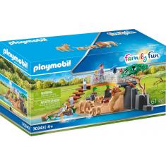 Playmobil 70343 Family Fun : Famille de lions avec végétation