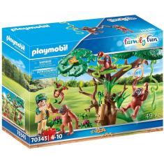Playmobil 70345 Family Fun - Le parc animalier : Orangs outans  avec grand arbre